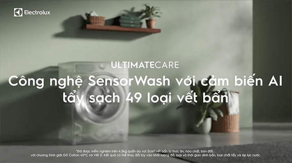 Cảm biến AI SensorWash trên máy giặt Electrolux 10kg EWF1043R7SC hoạt động thế nào? Có tác dụng gì?