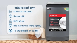 Máy giặt Toshiba AW-DK1300KV(MK) inverter 12Kg giặt sạch mạnh mẽ, vận hành êm ái
