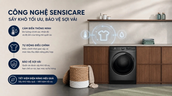 Máy sấy quần áo Electrolux bơm nhiệt EDH803J5SCR hiện đại và tinh tế trong từng đường nét