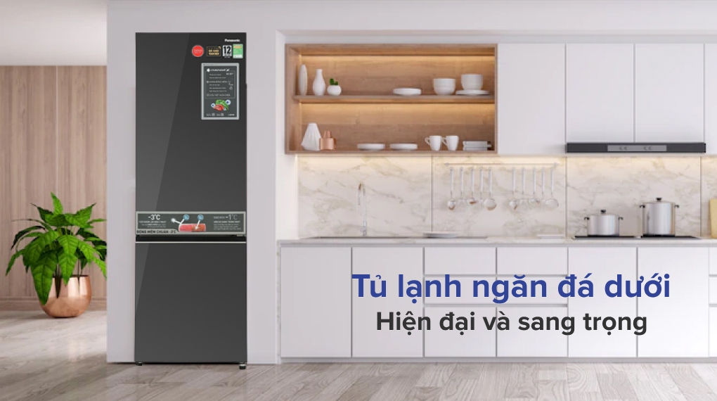Tủ lạnh Panasonic NR-BC361VGMV Inverter 325 lít ngăn đá dưới, nanoe™ X, Prime Fresh
