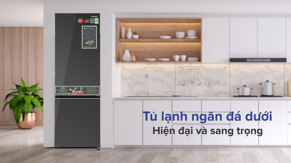 Tủ lạnh Panasonic NR-BC361VGMV Inverter 325 lít ngăn đá dưới, nanoe™ X, Prime Fresh