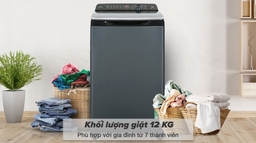 Máy giặt Aqua AQW-FR120HT.BK 12kg giặt sạch hiệu quả, tiện ích cho gia đình đông người