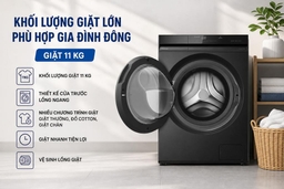 Máy giặt Panasonic NA-22VDR1BVT Inverter 11kg giặt sạch thông minh, chăm sóc quần áo toàn diện