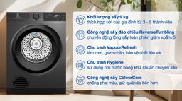 Máy sấy quần áo Electrolux EDS904N3SC mang đến giải pháp chăm sóc trang phục tiện lợi cho gia đình hiện đại