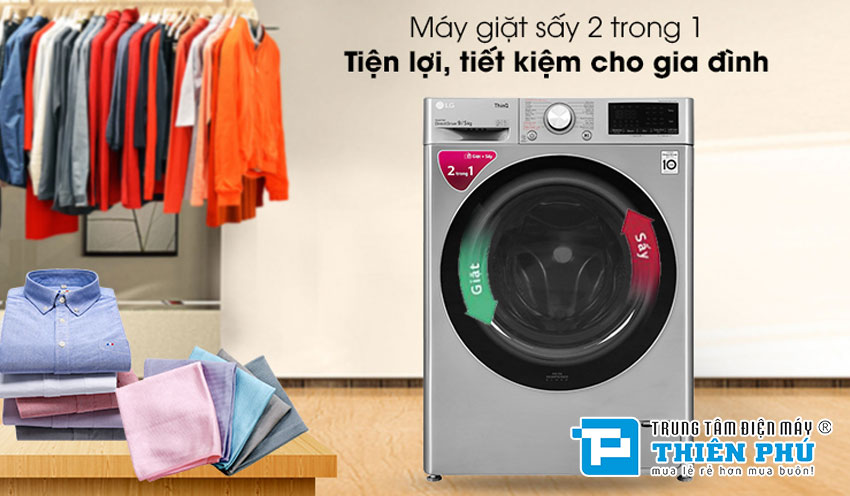 máy giặt sấy LG Inverter FV1409G4V 9Kg