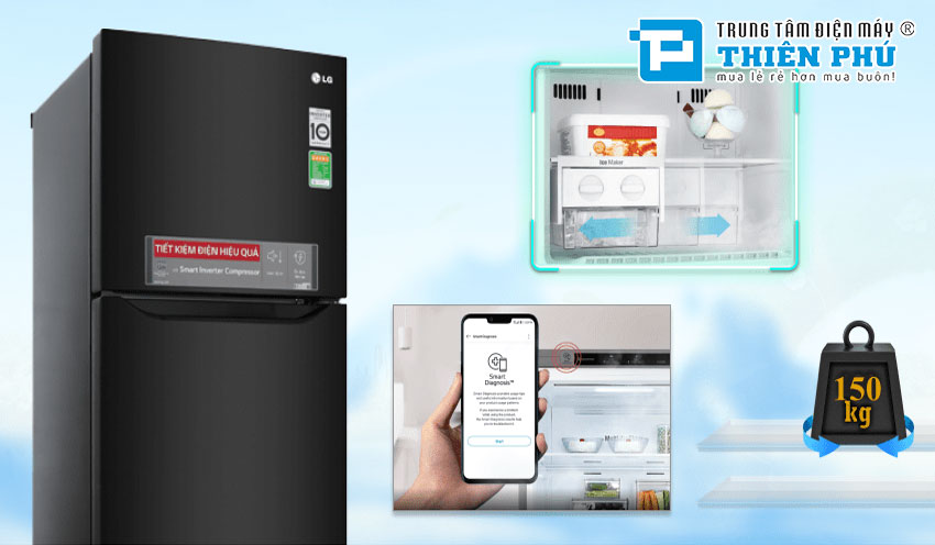Tủ Lạnh LG Inverter 2 Cánh 255 Lít GN-D255BL