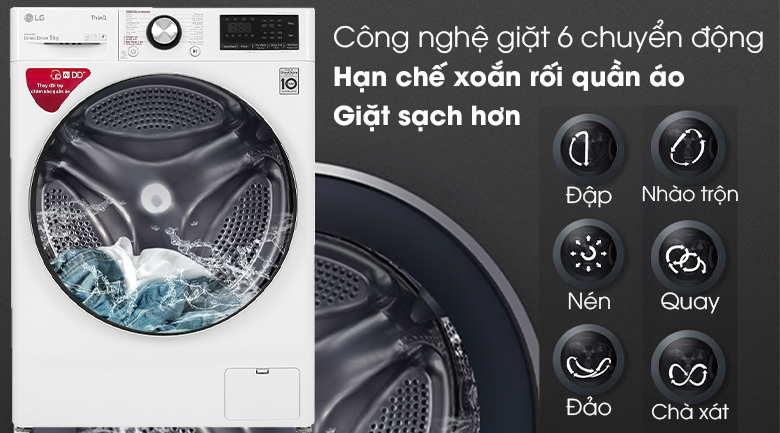Máy giặt LG cửa ngang  Inverter FV1409S2W 9Kg