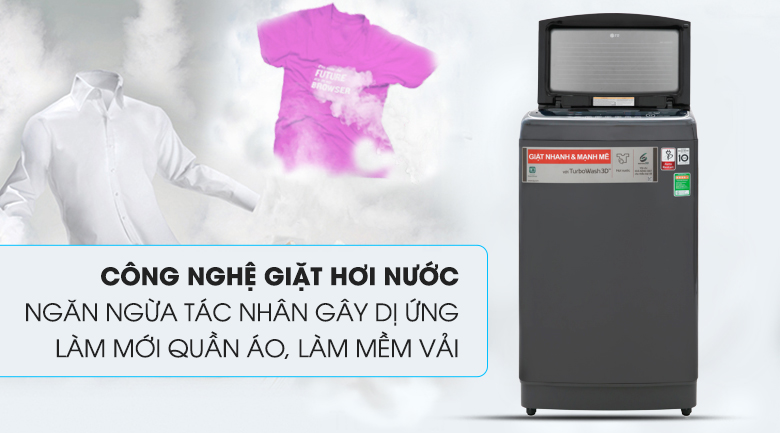 Tính năng giặt hơi nước loại bỏ các tác nhân gây dị ứng cho da