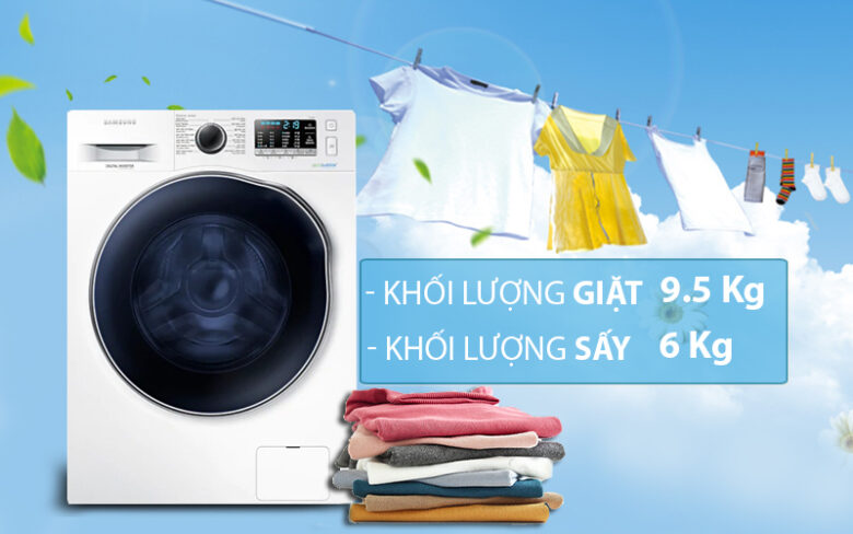 Máy giặt sấy Samsung Inverter WD95J5410AW/SV 9,5Kg