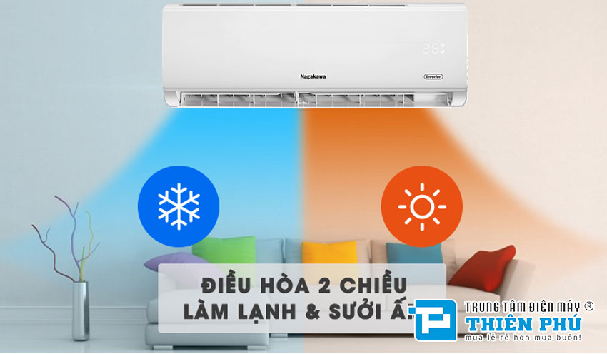 Điều Hòa Nagakawa 12000Btu 2 Chiều Inverter NIS-A12R2H08 Gas R32