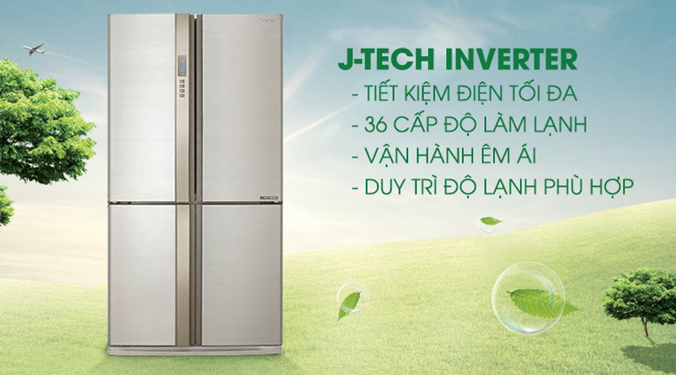 tủ lạnh Sharp Inverter SJ-FX630V-BE 4 cánh 556 Lít