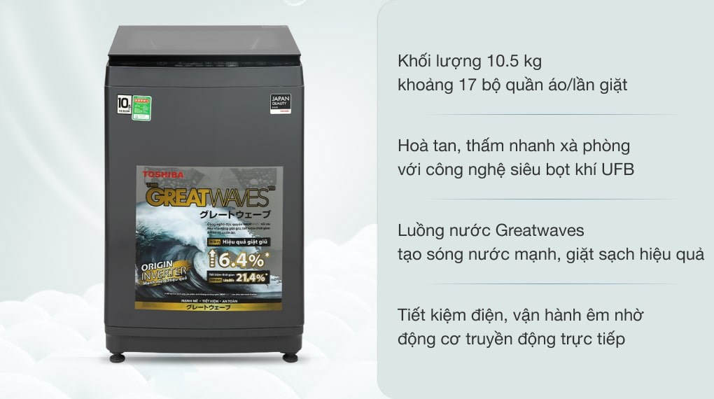 Đừng bỏ lỡ cơ hội khi chưa mua máy giặt Toshiba AW-DUK1300KV(SG) tại Thiên Phú