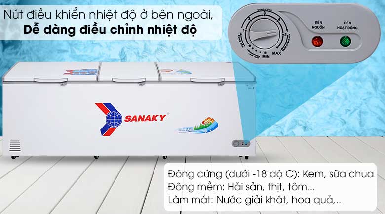 Dung tích 900 lít Tủ Đông Sanaky VH-1199HY sẽ bảo quản được bao nhiêu kg thực phẩm