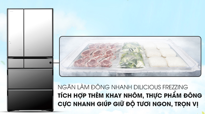tủ lạnh Hitachi Inverter R-X670GV(X) 6 Cánh 525 Lít