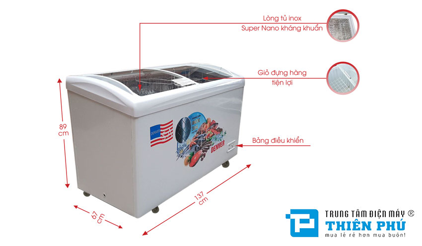 Tủ Đông Denver AS-559K 1 Ngăn Đông 360 Lít