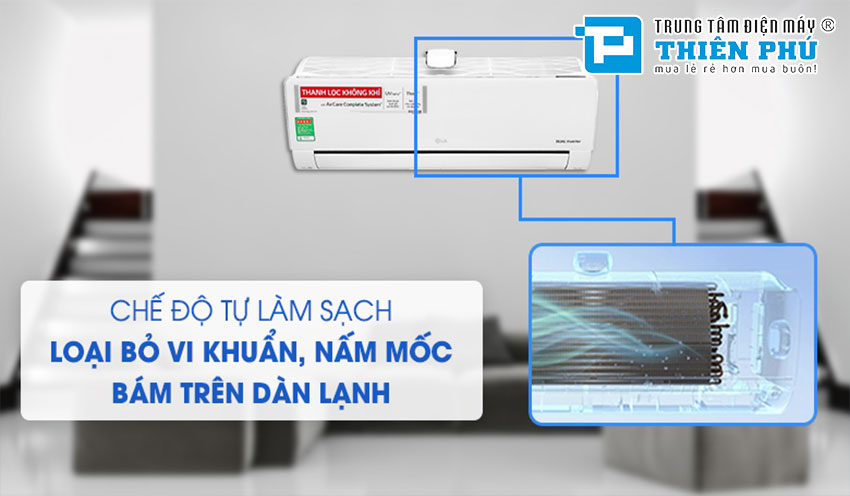 Điều Hòa LG 9000Btu 1 Chiều Inverter V10APFUV Gas R32