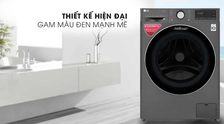 Máy giặt sấy LG FV1450H2B có thiết kế hiện đại