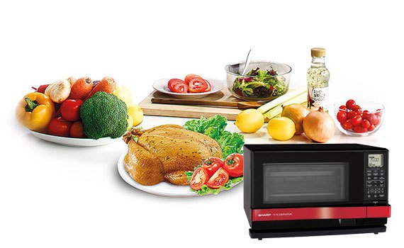 Lò Vi Sóng Sharp AX-1100VN(R) 27 lít có chức năng hấp giữ nguyên hương vị cho món ăn