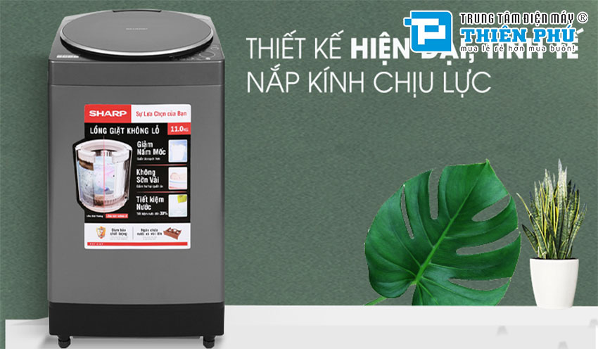 Máy Giặt Sharp 11 Kg ES-W110HV-S Lồng Đứng