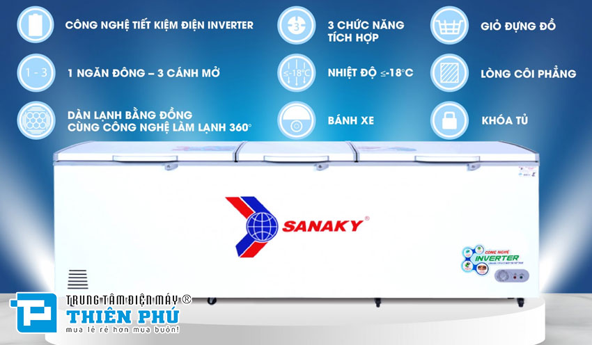 Tủ Đông Sanaky Inverter VH-1199HY3 1 Ngăn Đông 1100 Lít
