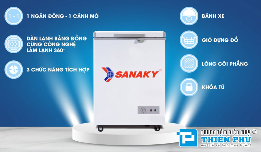 Tủ Đông Sanaky VH-1599HY 1 Cánh 100 Lít
