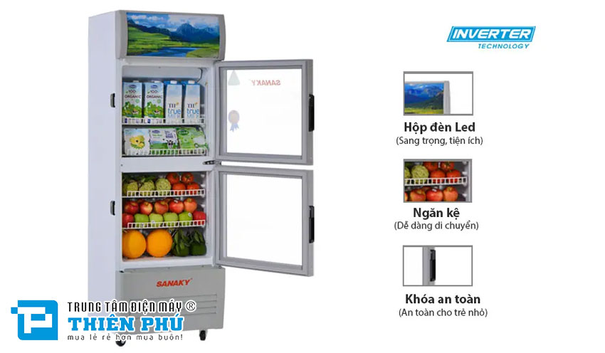 Thực phẩm sẽ luôn tơi ngon và an toàn với tủ mát Sanaky VH-408W3