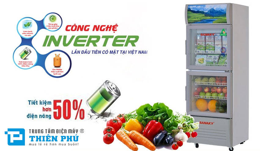 Thực phẩm sẽ luôn tơi ngon và an toàn với tủ mát Sanaky VH-408W3