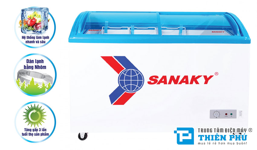 Tủ Đông Sanaky VH-302KW Dàn Nhôm 2 Ngăn 1 Đông 1 Mát 242 Lít