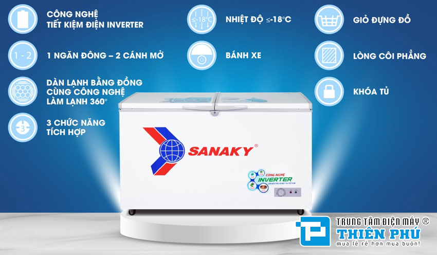 Tủ Đông Sanaky Inverter VH-3699A3 1 Ngăn 270 Lít