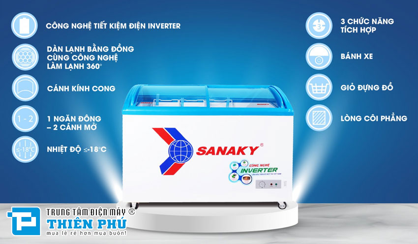 Tủ Đông Sanaky Inverter 260 Lít 1 Ngăn Đông VH-3899K3 Gas R600a