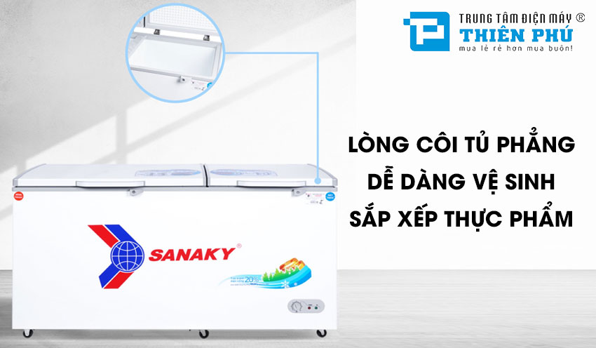 Tủ Đông Sanaky VH-6699W1 1 Đông 1 Mát 485 Lít