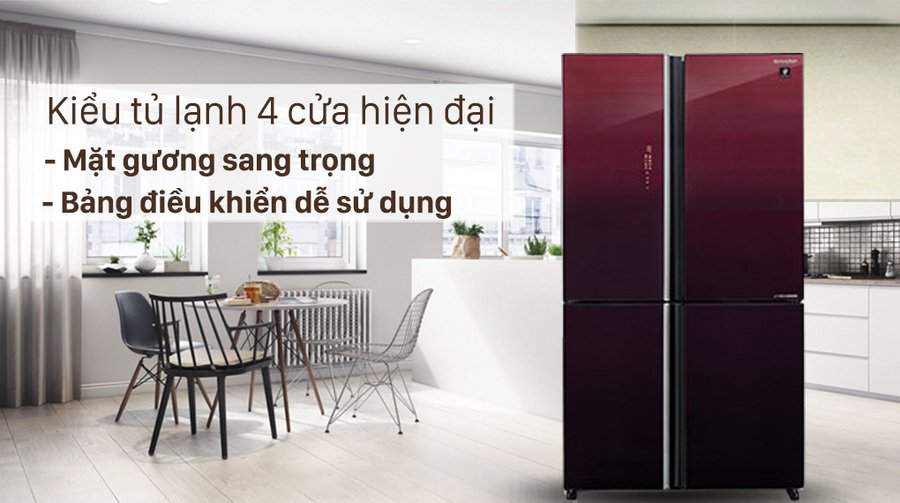 Độc đáo ở thiết kế cùng các công nghệ trong tủ lạnh Sharp SJ-FXP640VG-MR