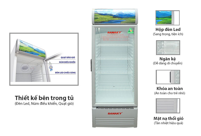 Tủ Mát Sanaky VH-358K 1 Cánh 290 Lít bảo quản được nhiều thực phẩm mà không hề tốn điện