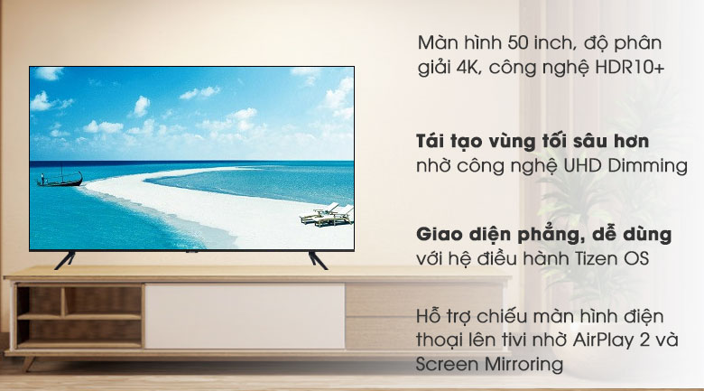 Bên cạnh độ phân giải 4K, Smart tivi Samsung UA50TU8100KXXV còn sở hữu những công nghệ xử lý hình ảnh, âm thanh hiện đại khác.