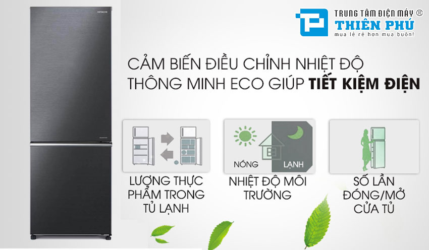 Tủ Lạnh Hitachi Inverter 275 Lít R-B330PGV8(BBK) 2 Cánh