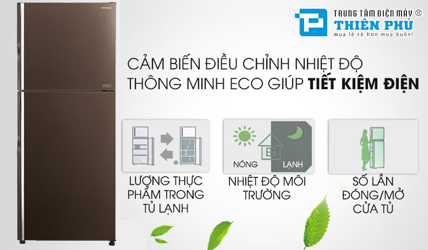 Tủ lạnh Hitachi Inverter 366 Lít R-FVX480PGV9(GBW) 2 Cánh