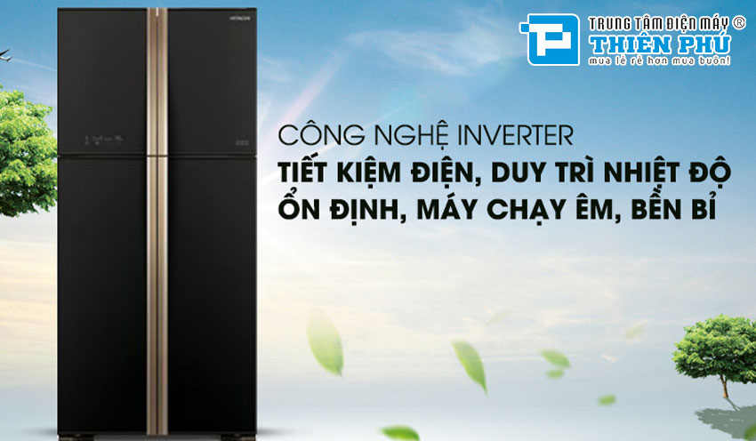 Tủ Lạnh Hitachi Inverter 509 Lít R-FW650PGV8(GBK) 4 Cánh