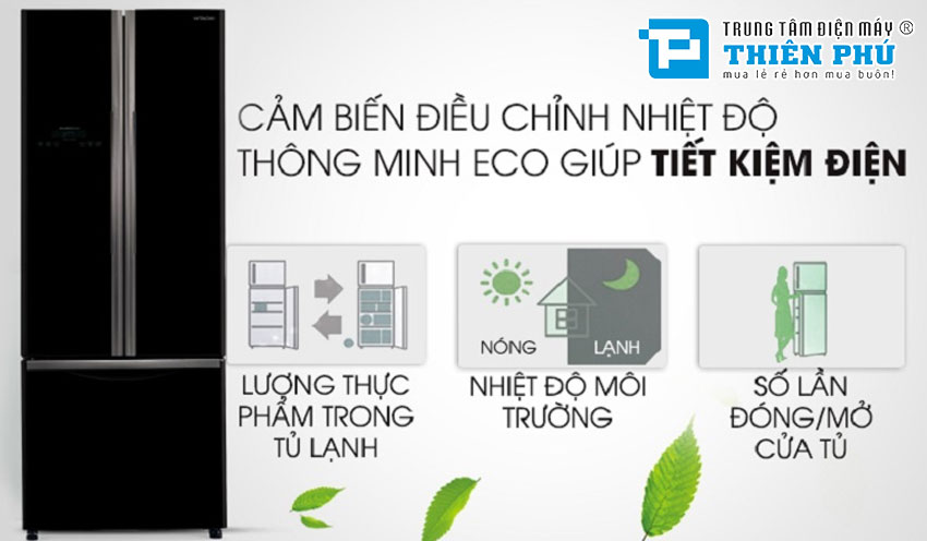 Tủ Lạnh Hitachi Inverter 455 Lít R-FWB545PGV2(GBK) 3 Cánh