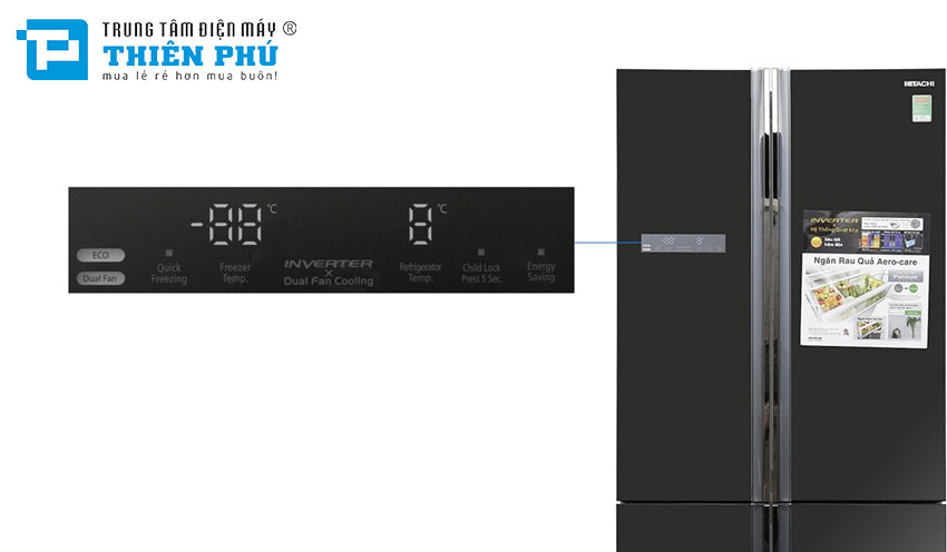 Tủ Lạnh Hitachi Inverter 640 Lít R-FWB850PGV5(GBK) 4 Cánh