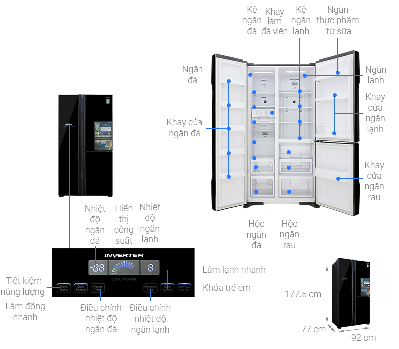 Những ưu điểm cực tiện lợi của Tủ Lạnh Hitachi Inverter R-FM800PGV2.