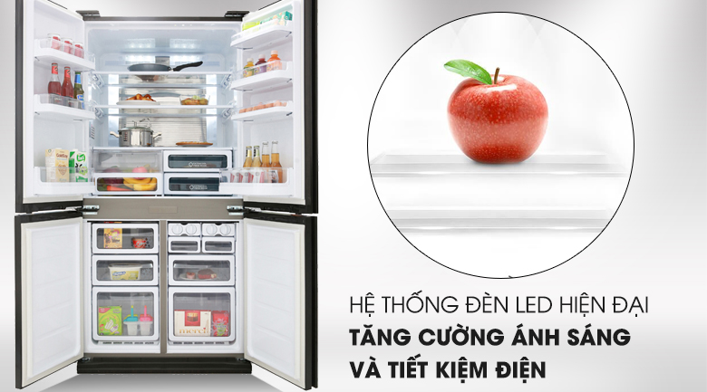 Tủ Lạnh Sharp Side By Side Inverter SJ-FX688VG-BK 605 Lít