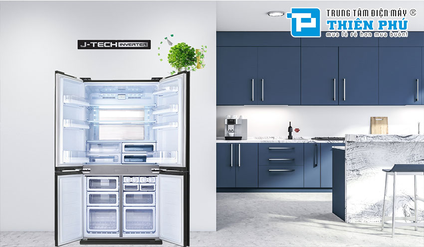 Tủ Lạnh Sharp Side By Side Inverter SJ-FX688VG-RD 605 Lít
