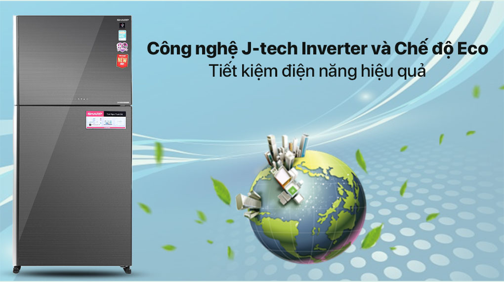 Tủ Lạnh Sharp Inverter 604 Lít SJ-XP660PG-SL 2 Cánh