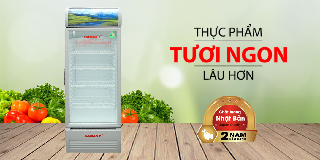 Tủ Mát Sanaky VH-359K 1 Cánh 350 Lít giúp bảo quản thực phẩm trong một thời gian dài vẫn giữ nguyên dưỡng chất