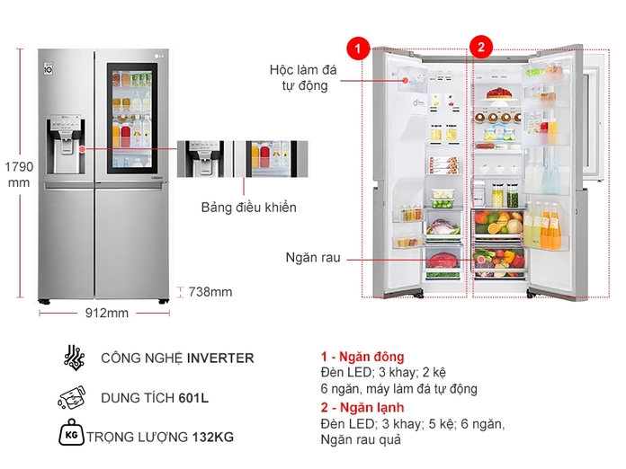 Khám phá tủ lạnh LG Inverter Door-in-Door GR-X247JS