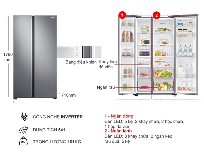Một số tính năng có ở tủ lạnh Samsung RS62R5001M9/SV mà bạn cần phải biết