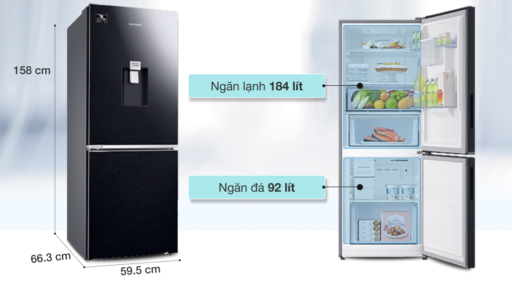 tủ lạnh Samsung inverter 2 cánh 276 lít RB27N4190BU/SV