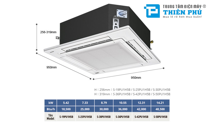 Điều Hòa Âm Trần Panasonic S-36PU1H5B/U-36PN1H8 1 Chiều 36000Btu 3 Pha