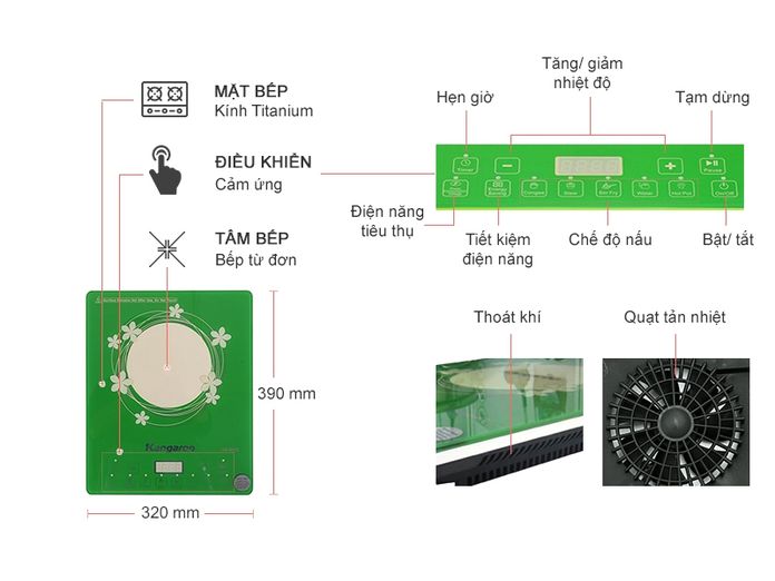 Review nhanh về bếp từ đơn Kangaroo KG461i