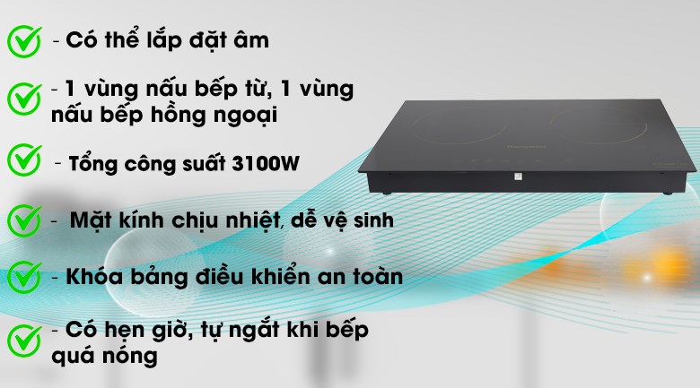 4 điều bạn nên biết về bếp đôi hồng ngoại Kangaroo KG495i